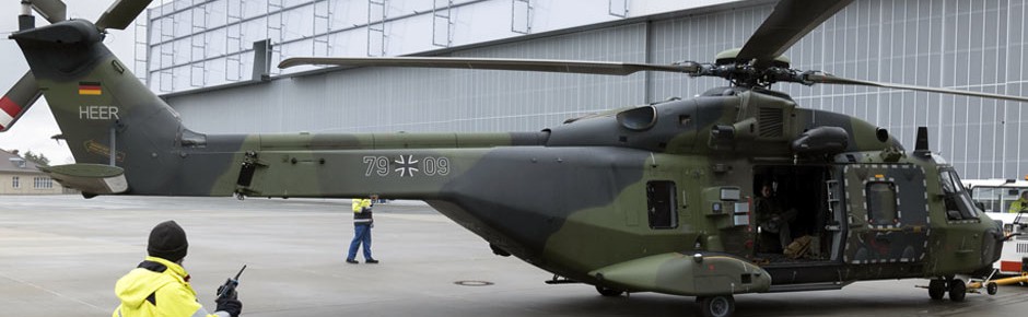 NH90 erstmals zur Wartung in Dresden